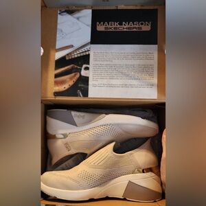 Mark Nason Skechers Women's Cream and Gray Slip-On Sneakers